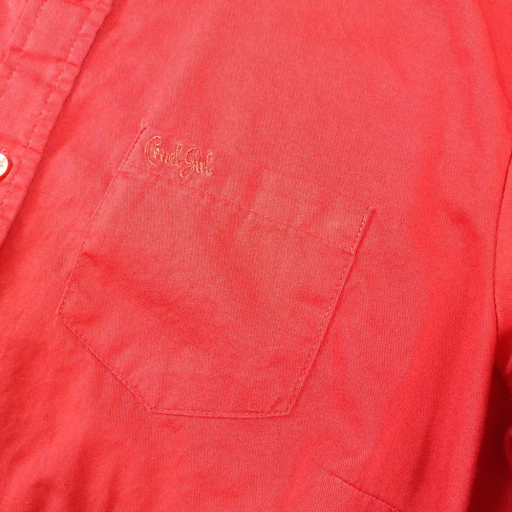 Cruel Girl Red Cotton Long Sleeve Button Down Top_3